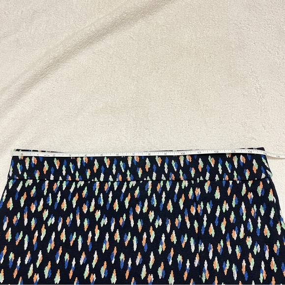 Maeve by Anthropologie Debra Navy Orange Faux Wrap Knit Pencil Skirt Size 10 - Picture 7 of 8